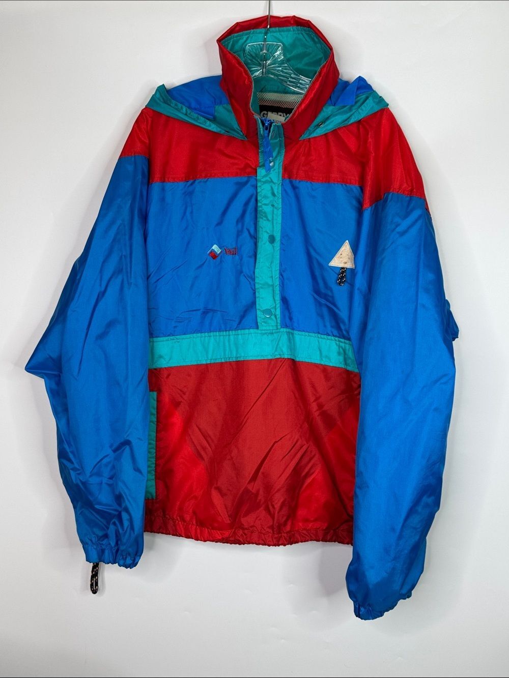 Vintage Gerry Vail Blue Red Anorak Windbreaker Jacket Size XL